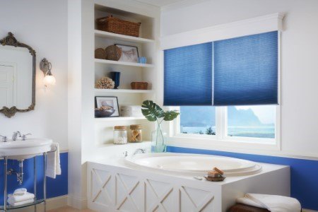 Cellular shades blue