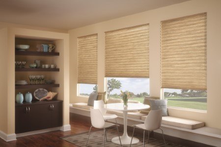 Pleated shades beige