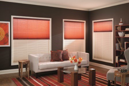 Pleated shades orange